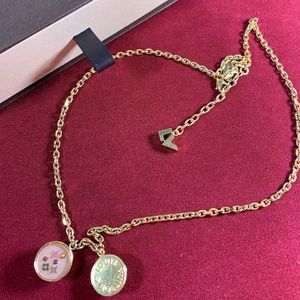 Louis Vuitton Monogram Necklace ~ Gold & Pink ~ Authentic
